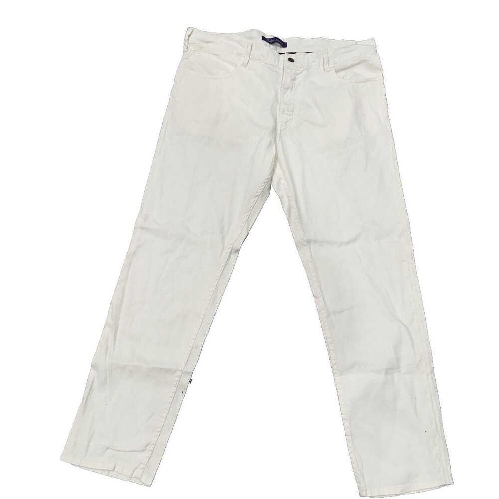 Ralph Lauren Slim Fit Stretchy Cream Men's Jeans Pants 38x32 NWT